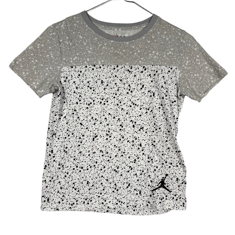 Jordan Kids Gray and White Speckled Tee With Jumpman Logo Size Medium 10-12 - Picture 1 of 4